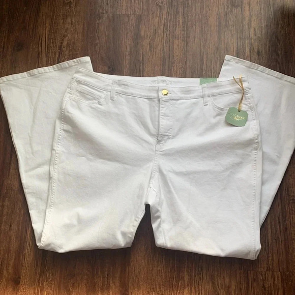 Ryegrass High-Waist Flare Leg White Jeans 24W NWT - Picture 2 of 8